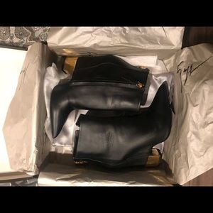 Giuseppe Zanotti black and gold leather booties